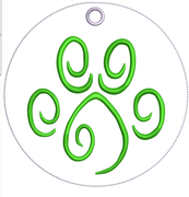 AGD 10682 Swirly Paw Print Ornament