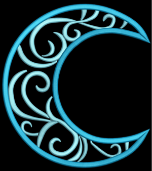 AGD 3084 Swirly Crescent Moon Applique